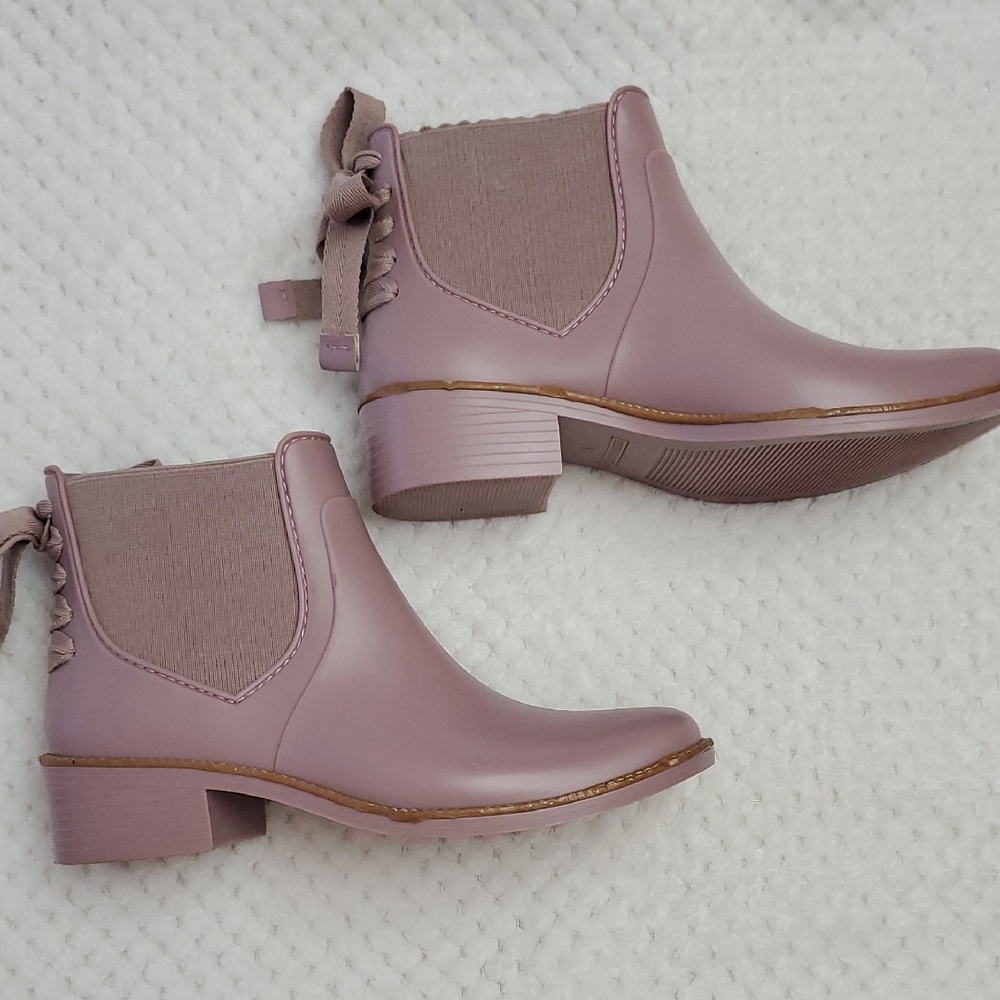Bernardo women's Mauve Paxon Rain  Rain Bow Rain booties
